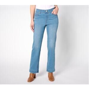 Denim & Co Jeans Womens Size 8 Adaptive Cozy Touch Slim Straight Jean LIGHT WASH